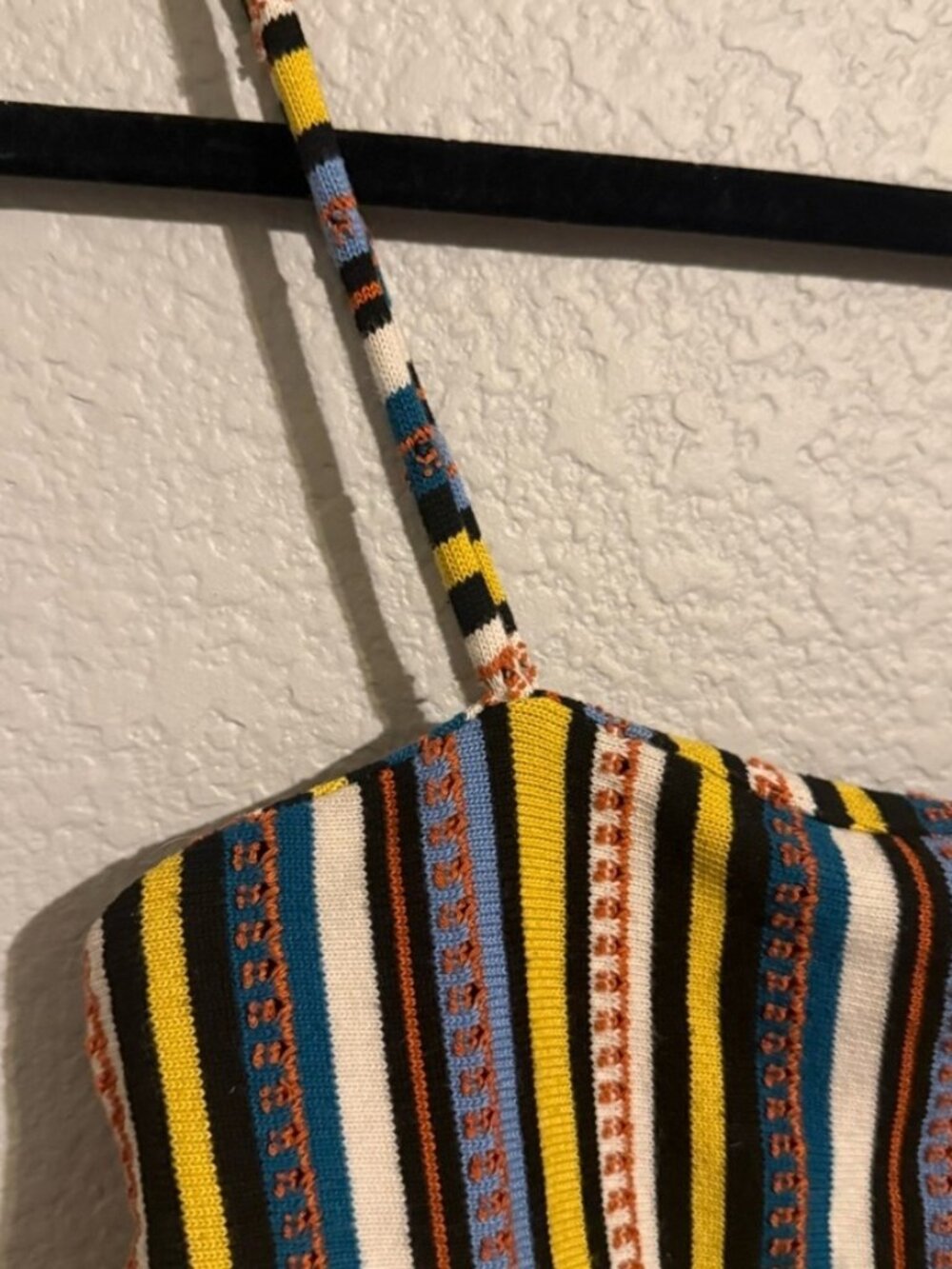 Multicolor Striped Crop Top. - Picture 2 of 2